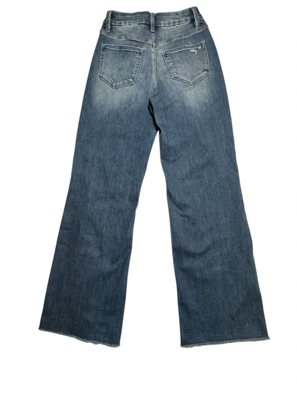 Mica High-waisted Blue Wide-Leg Flare Distressed Boho Jeans Women’s Size 25 - Picture 2 of 14
